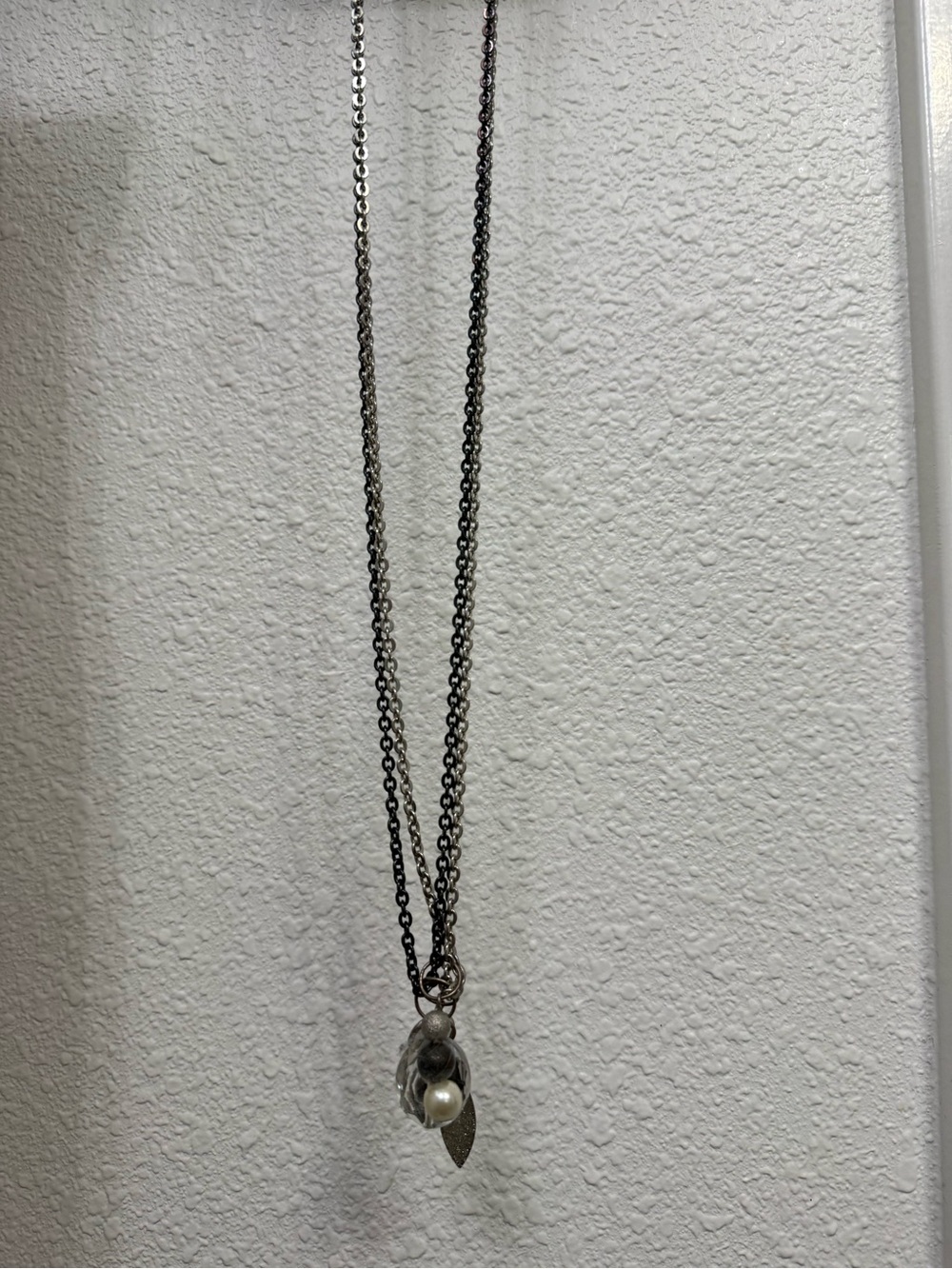 Silver-Tone Pearl Charm Pendant Necklace - Women Jewelry